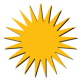 The 21-rayed Kurdish Sun.